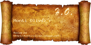 Honti Olivér névjegykártya
